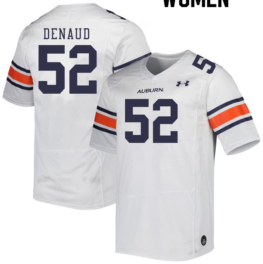Women #52 Wilky Denaud Auburn Tigers College Football Jerseys Stitched-White